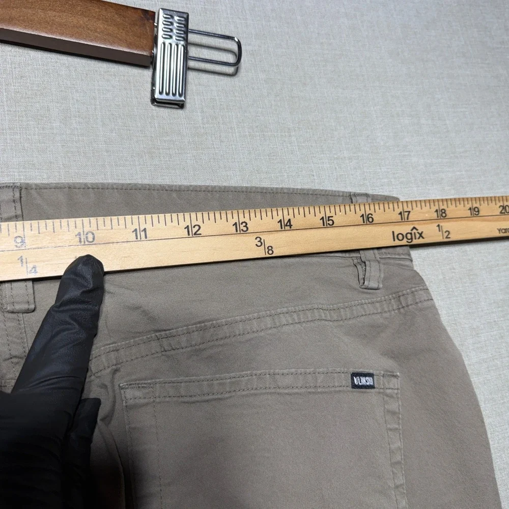 Linksoul Pants Men 34Sx30 Brown Solid Straight LS6168 Golf Chino Tencel Stretch